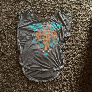 Grey rock and roll brand top